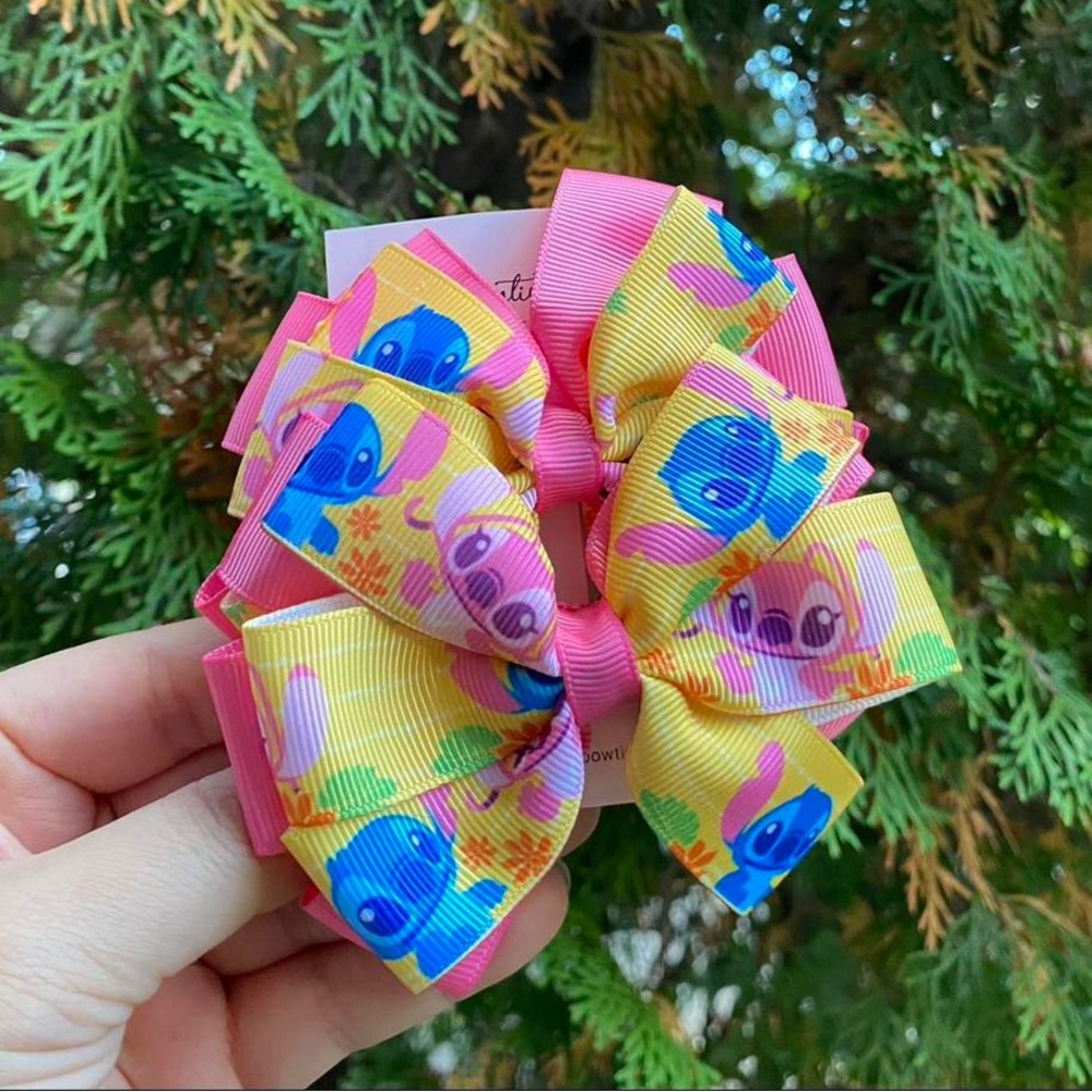 Hair Bows Set, Stitch & Girlfriend Inspired